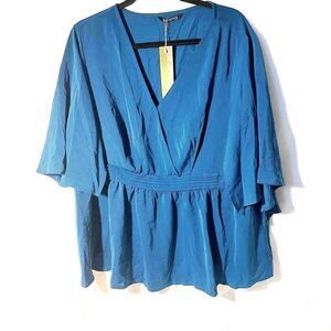 Bloomchic Womans Teal Blue Blouse - Size 18/20 - NWT